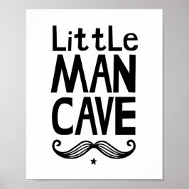 Poster Cartaz de Berçário Little Man Cave com Bigode