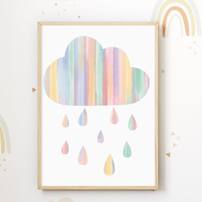 Poster Cartaz de Berçário Nuvem Pastel Quarto de Crianças (Criador carregado)