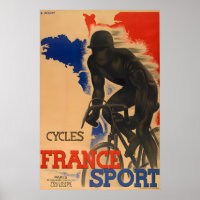 Cartaz de Bicicleta Antiga France-Sport