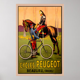Poster Cartaz de Bicicleta Antiga Peugeot