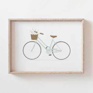 Poster Cartaz de Bicicleta Verde Oliva Vintage