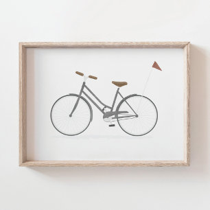 Poster Cartaz de Bicicleta Vintage Cinza