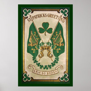 Poster Cartaz de Boas Festas do Dia de São Patrício