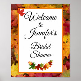 Poster Cartaz de Boas-vindas ao Chá de Bebê com Folhas de