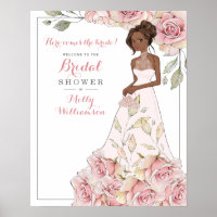 Cartaz de Boas-Vindas ao Chá de Noiva Rosa Pink
