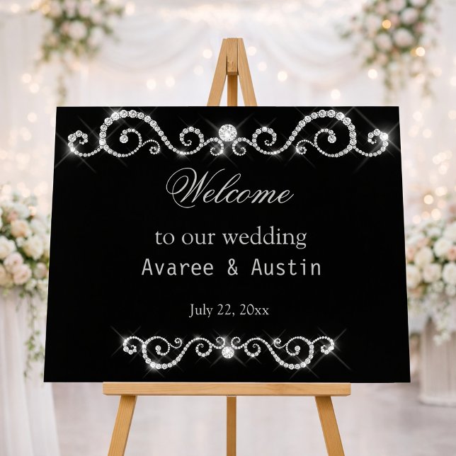 Poster Cartaz de Boas-Vindas ao Nosso Casamento Brilho de (Criador carregado)