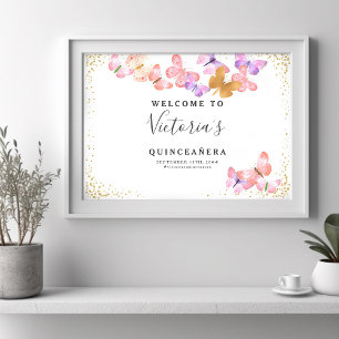 Poster Cartaz de Boas-Vindas Céus de Borboleta Confete Do