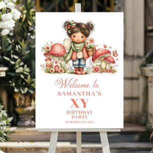 Poster Cartaz de Boas-Vindas de 4º Aniversário da Fada Fl