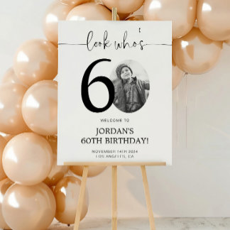 Póster Cartaz de Boas-Vindas de 60º Aniversário | Olhe Qu