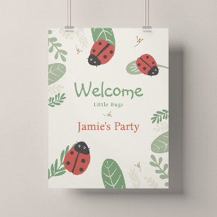 Poster Cartaz de Boas-Vindas de Aniversário da Joaninha -