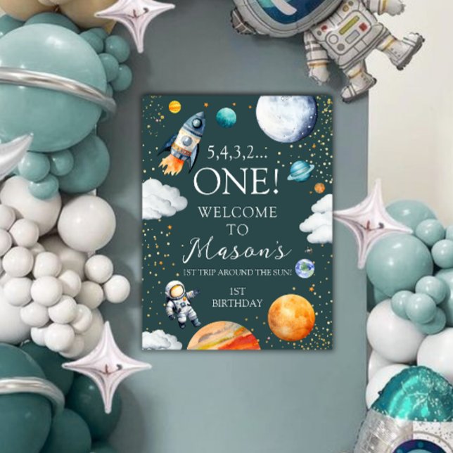 Poster Cartaz de Boas-Vindas de Aniversário do Espaço Um (Criador carregado)