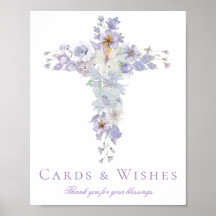 Cartaz de Boas-Vindas de Batismo Cruz Floral Lavan