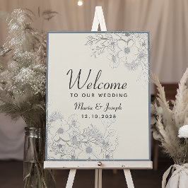 Poster Cartaz de Boas-Vindas de Casamento Azul Poeirento