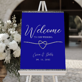 Poster Cartaz de Boas-Vindas de Casamento Azul Real