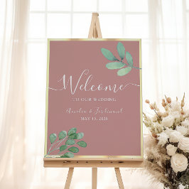 Poster Cartaz de Boas-Vindas de Casamento Boho Greenery R
