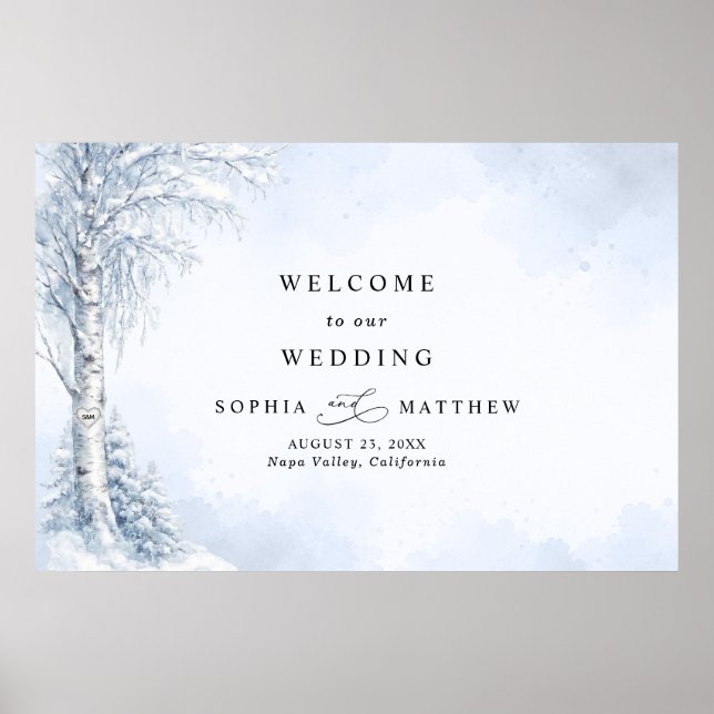 Poster Cartaz de Boas-Vindas de Casamento com Bétula Cong (Frente)