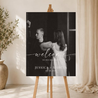 Poster Cartaz de Boas-Vindas de Casamento com Caligrafia