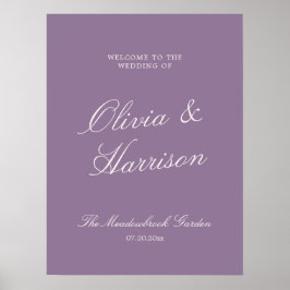 Poster Cartaz de Boas-Vindas de Casamento com Caligrafia