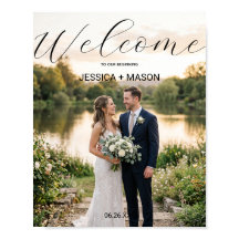 Cartaz de Boas-Vindas de Casamento com Foto