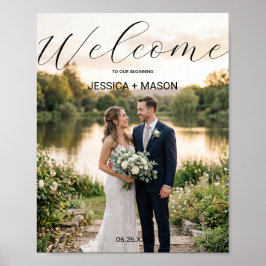 Poster Cartaz de Boas-Vindas de Casamento com Foto