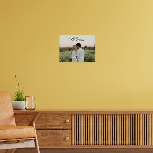 Poster Cartaz de Boas-Vindas de Casamento com Foto em Let (Sala de Estar 2)