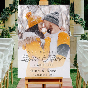 Poster Cartaz de boas-vindas de casamento com sobreposiçã