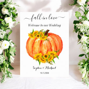 Poster Cartaz de Boas-Vindas de Casamento de Outono com A