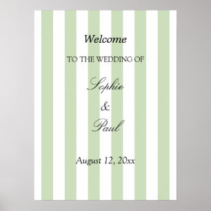 Poster Cartaz de Boas-Vindas de Casamento Elegante com Li