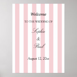 Poster Cartaz de Boas-Vindas de Casamento Elegante com Li