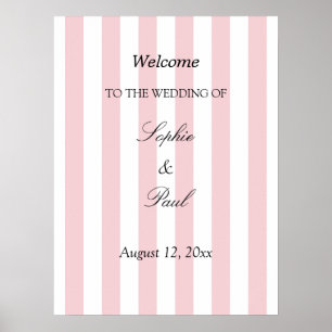 Poster Cartaz de Boas-Vindas de Casamento Elegante com Li