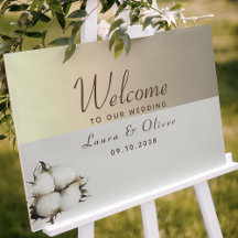 Cartaz de Boas-Vindas de Casamento em Dourado