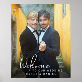 Poster Cartaz de Boas-Vindas de Casamento Gay com Dois No