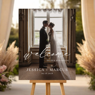 Poster Cartaz de Boas-Vindas de Casamento Minimalista com