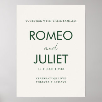 Poster Cartaz de Boas-Vindas de Casamento Minimalista Per