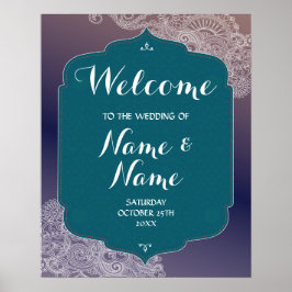 Poster Cartaz de Boas-Vindas de Casamento Noites Árabes C