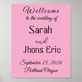 Poster Cartaz de Boas-Vindas de Casamento, Noiva Personal