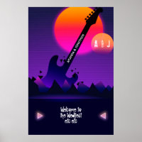 Cartaz de Boas-Vindas de Casamento Rock and Roll