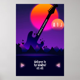 Poster Cartaz de Boas-Vindas de Casamento Rock and Roll