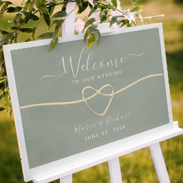 Poster Cartaz de Boas-Vindas de Casamento Verde Sage Mini