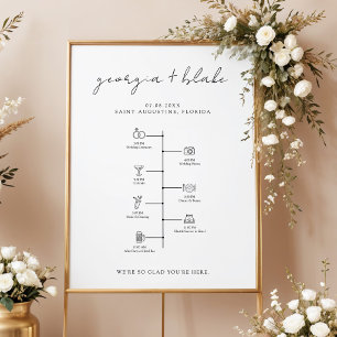 Poster Cartaz de Boas-Vindas de Cronologia de Casamento M