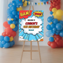Cartaz de Boas-Vindas de Festa de Super-Herói Pers