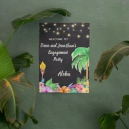 Poster Cartaz de Boas-Vindas de Festa Tropical Luau