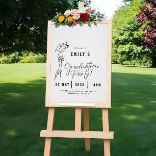 Póster Cartaz de Boas-Vindas de Formatura em Arte de Linh