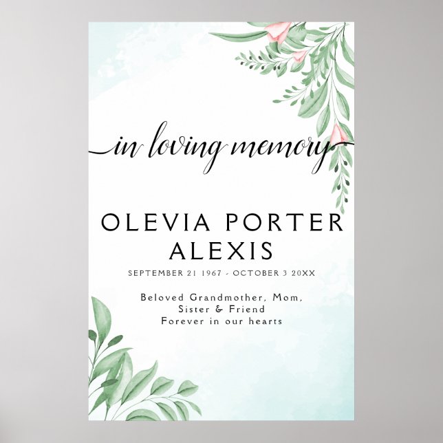 Poster Cartaz de Boas-Vindas de Funeral Boho Azul Poenta  (Frente)