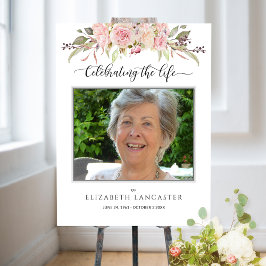 Poster Cartaz de Boas-Vindas de Funeral com Flores Rosa B