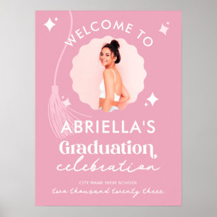 Poster Cartaz de Boas-Vindas de Graduação Rosa Moderno e
