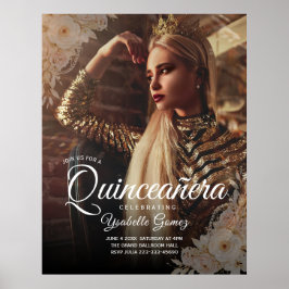 Poster Cartaz de Boas-Vindas de Quinceañera com Foto Escu