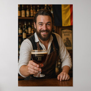 Poster Cartaz de Boas-Vindas do Barman Belga Quente