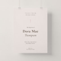 Cartaz de Boas-Vindas do Batismo da Cruz Rosa Graç