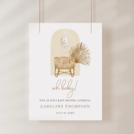 Poster Cartaz de Boas-Vindas do Chá de Bebê Boho Nursery